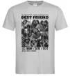 Чоловіча футболка Best friend колаж персоналізований Сірий фото