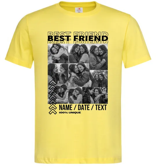 Чоловіча футболка Best friend колаж персоналізований Лимонний фото