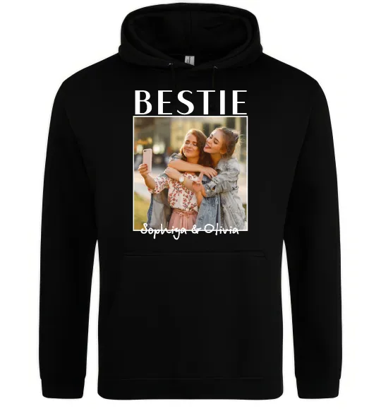 Жіноча толстовка (худі) Bestie іменні Чорний фото