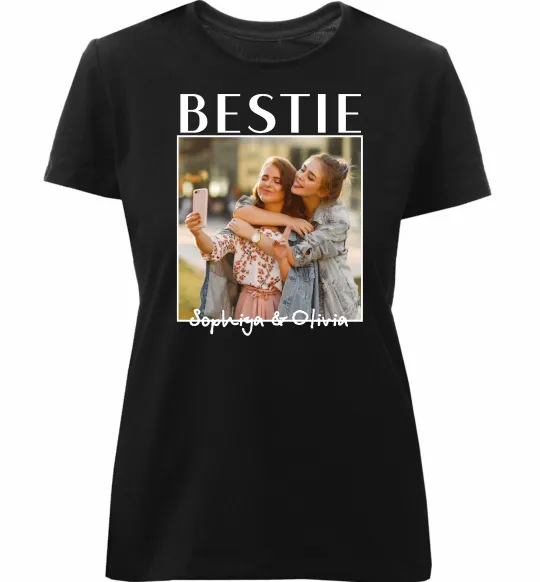 Жіноча преміум футболка Bestie іменні Чорний фото