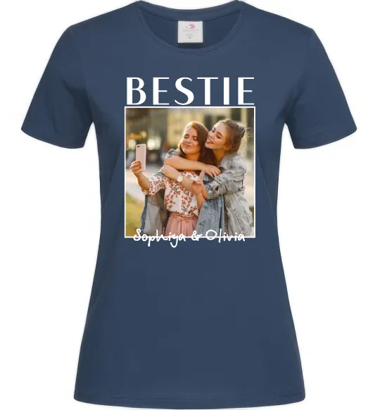 Жіноча футболка Bestie іменні Темно-синій фото