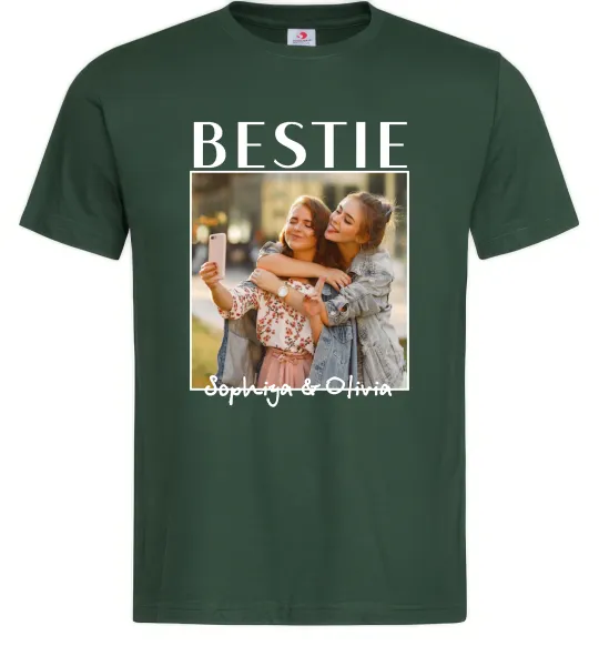 Чоловіча футболка Bestie іменні Темно-зелений фото
