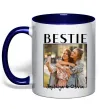 Чашка з кольоровою ручкою Bestie іменні Глибокий темно-синій фото