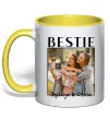 Чашка з кольоровою ручкою Bestie іменні Лимонний фото