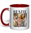 Чашка з кольоровою ручкою Bestie іменні Червоний фото