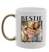 Чашка з кольоровою ручкою Bestie іменні Золото фото