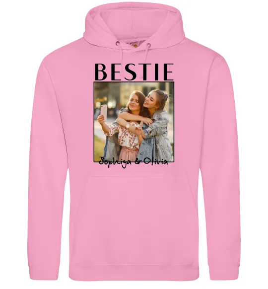 Чоловіча толстовка (худі) Bestie іменні Рожевий фото