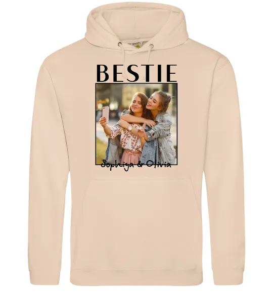 Чоловіча толстовка (худі) Bestie іменні Пісочний фото