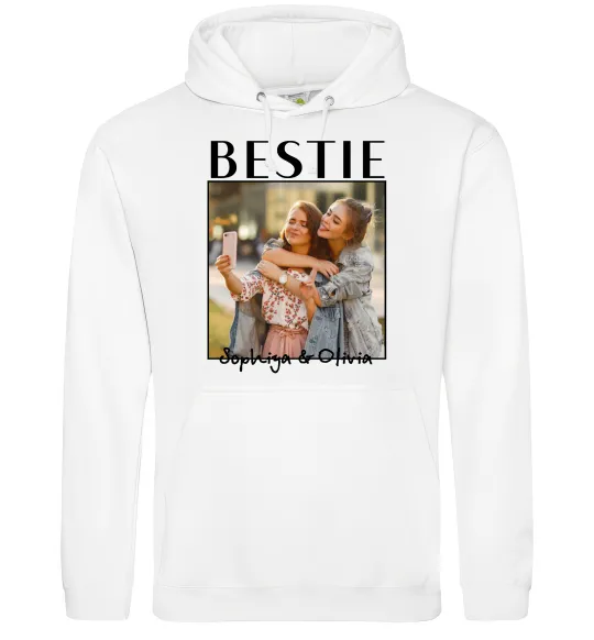 Жіноча толстовка (худі) Bestie іменні Білий фото