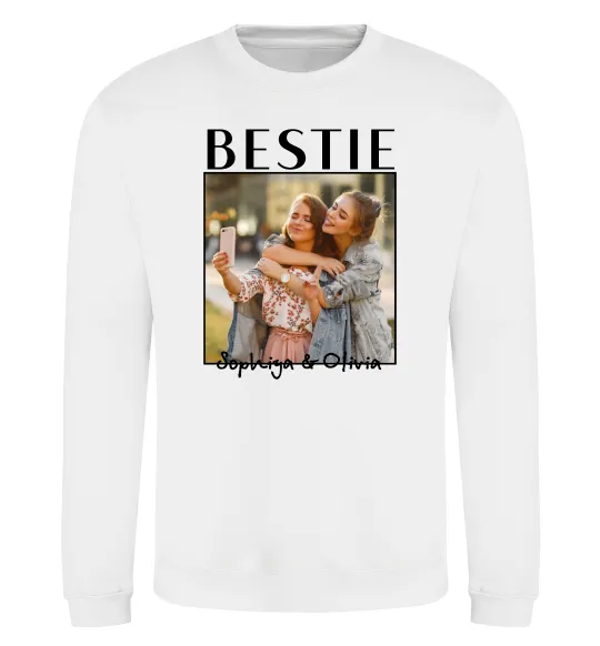 Свитшот Bestie іменні Белый фото