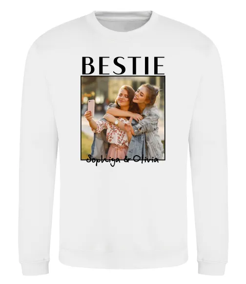 Світшот Bestie іменні Білий фото