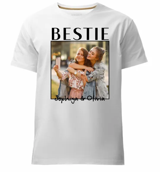 Чоловіча преміум футболка Bestie іменні Білий фото