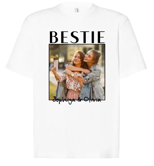 Футболка Оверсайз Bestie іменні Білий фото