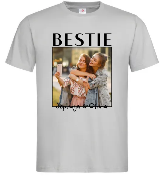 Чоловіча футболка Bestie іменні Сірий фото
