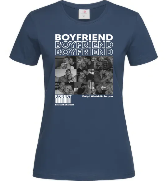 Жіноча футболка Boyfriend Темно-синій фото