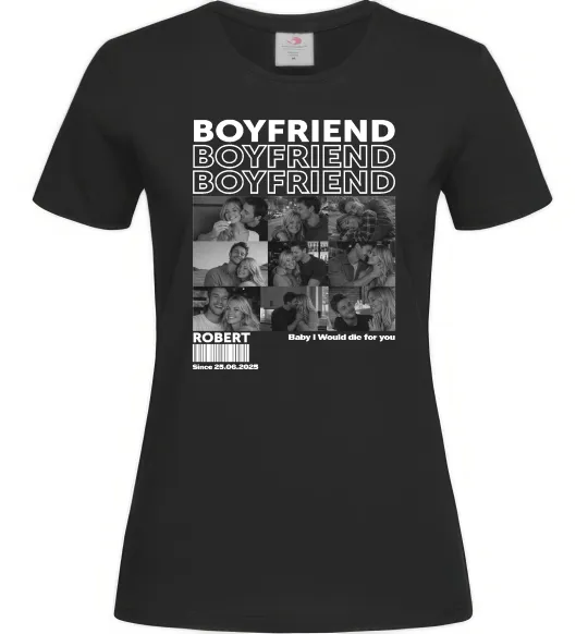 Жіноча футболка Boyfriend Чорний фото