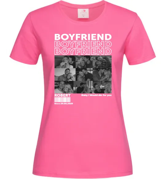 Жіноча футболка Boyfriend Яскраво-рожевий фото