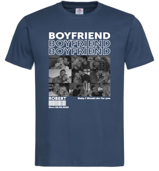 Чоловіча футболка Boyfriend Темно-синій фото