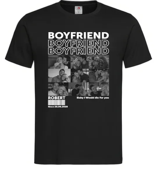 Чоловіча футболка Boyfriend Чорний фото
