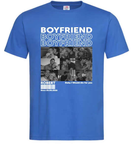 Чоловіча футболка Boyfriend Яскраво-синій фото