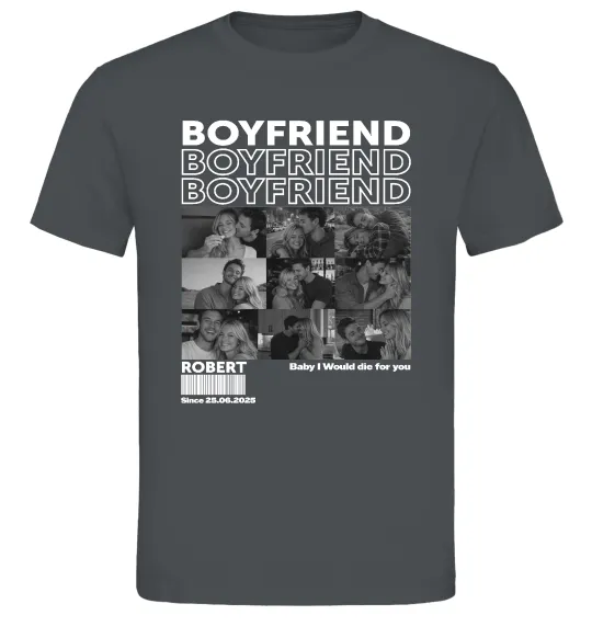 Чоловіча футболка Boyfriend Графіт фото