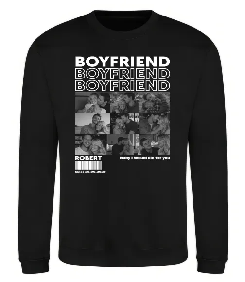 Світшот Boyfriend Чорний фото