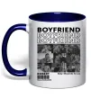 Чашка з кольоровою ручкою Boyfriend Глибокий темно-синій фото