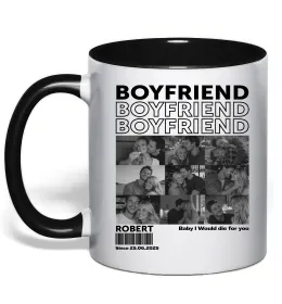 Чашка з кольоровою ручкою Only you eyes Чорний фото