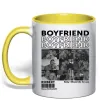 Чашка з кольоровою ручкою Boyfriend Лимонний фото