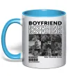 Чашка з кольоровою ручкою Boyfriend Блакитний фото