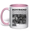 Чашка з кольоровою ручкою Boyfriend Ніжно рожевий фото