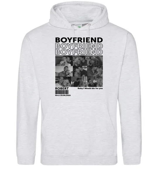 Жіноча толстовка (худі) Boyfriend Сірий меланж фото