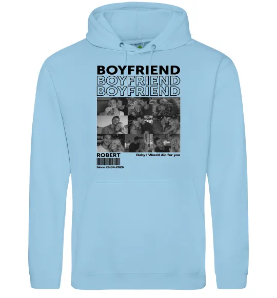 Жіноча толстовка (худі) Boyfriend Блакитний фото