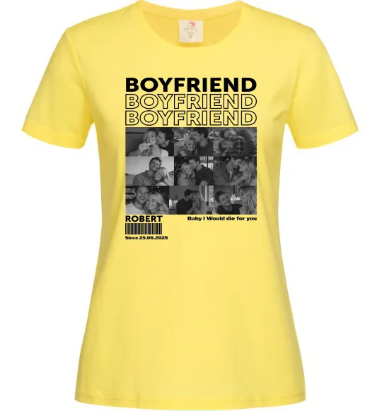 Жіноча футболка Boyfriend Лимонний фото