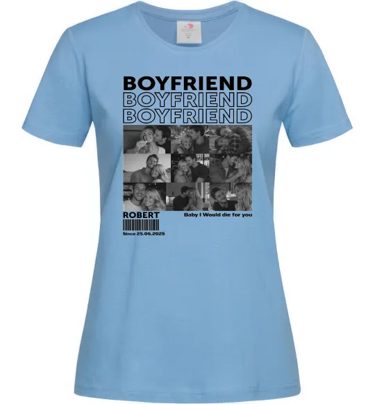 Жіноча футболка Boyfriend Блакитний фото