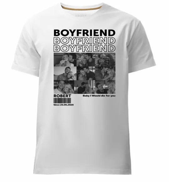 Чоловіча преміум футболка Boyfriend Білий фото