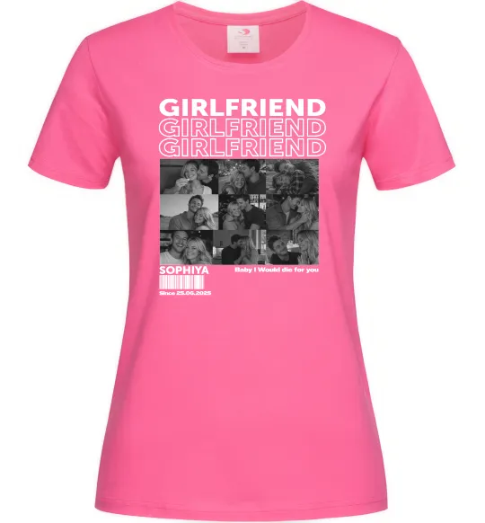 Жіноча футболка Girlfriend Яскраво-рожевий фото