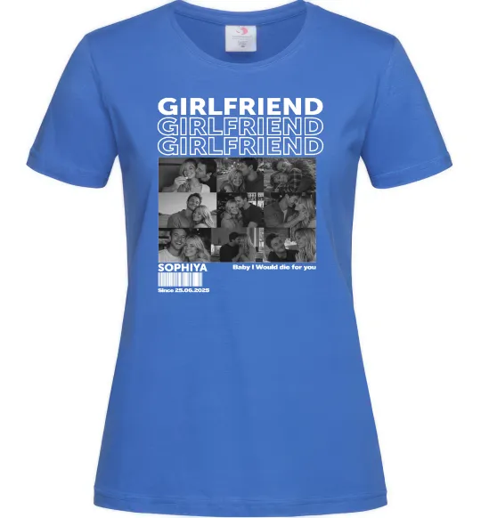 Жіноча футболка Girlfriend Яскраво-синій фото