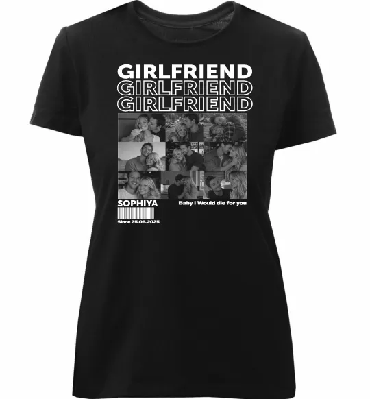 Жіноча преміум футболка Girlfriend Чорний фото