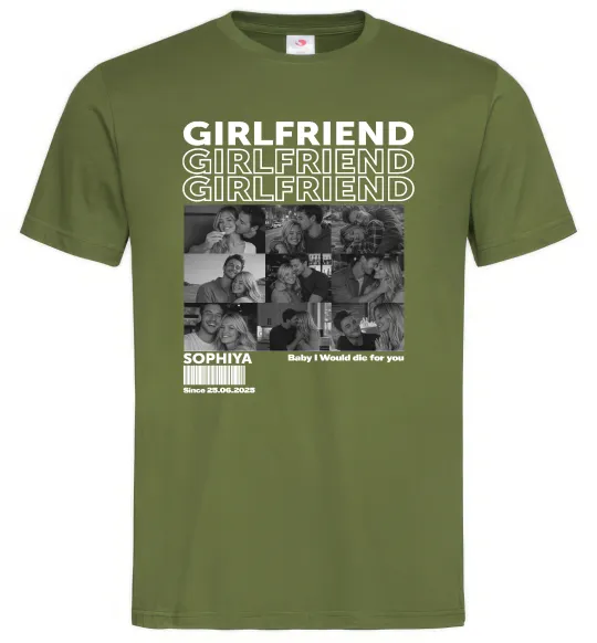 Чоловіча футболка Girlfriend Оливковий фото