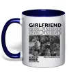 Чашка з кольоровою ручкою Girlfriend Глибокий темно-синій фото
