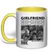 Чашка з кольоровою ручкою Girlfriend Лимонний фото