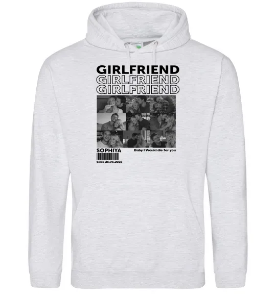 Жіноча толстовка (худі) Girlfriend Сірий меланж фото