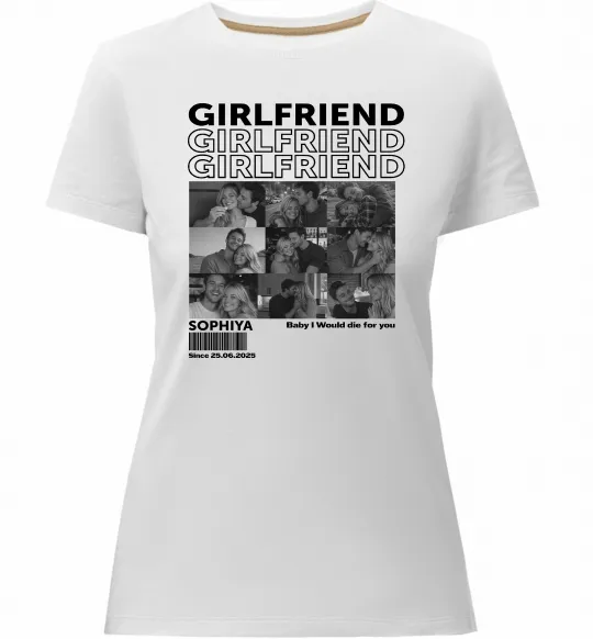 Жіноча преміум футболка Girlfriend Білий фото