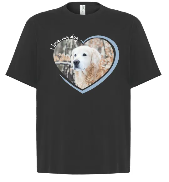 Футболка Оверсайз I love my dog Чорний фото