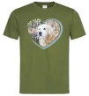 Чоловіча футболка I love my dog Оливковий фото