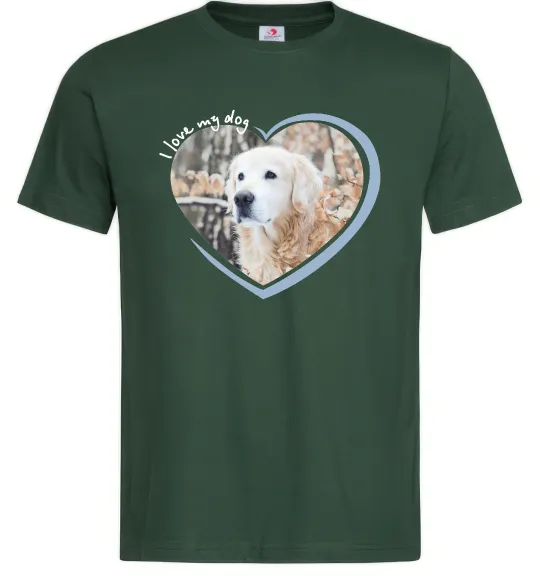 Чоловіча футболка I love my dog Темно-зелений фото