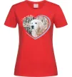Жіноча футболка I love my dog Червоний фото