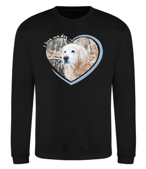 Світшот I love my dog Чорний фото