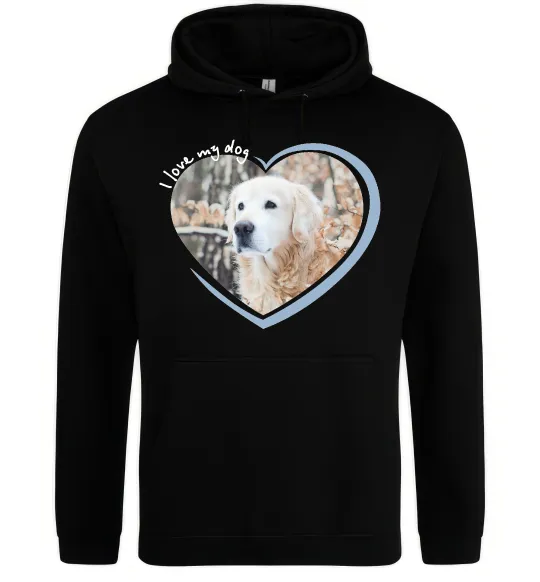 Жіноча толстовка (худі) I love my dog Чорний фото